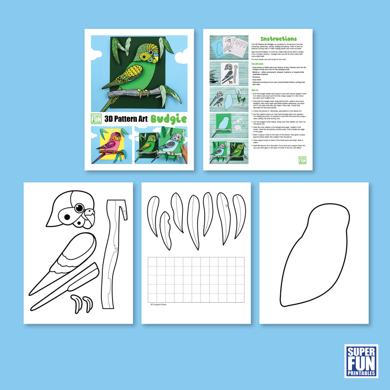 3D Budgie Pattern Art