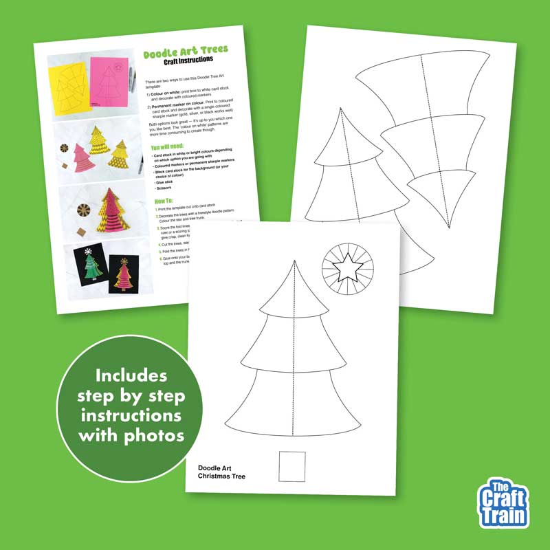 3D Christmas Tree Doodle Art