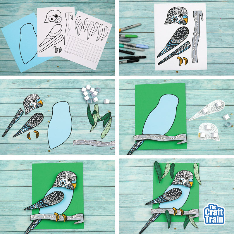 3D Budgie Pattern Art