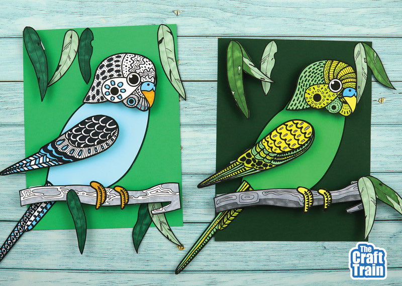 3D Budgie Pattern Art