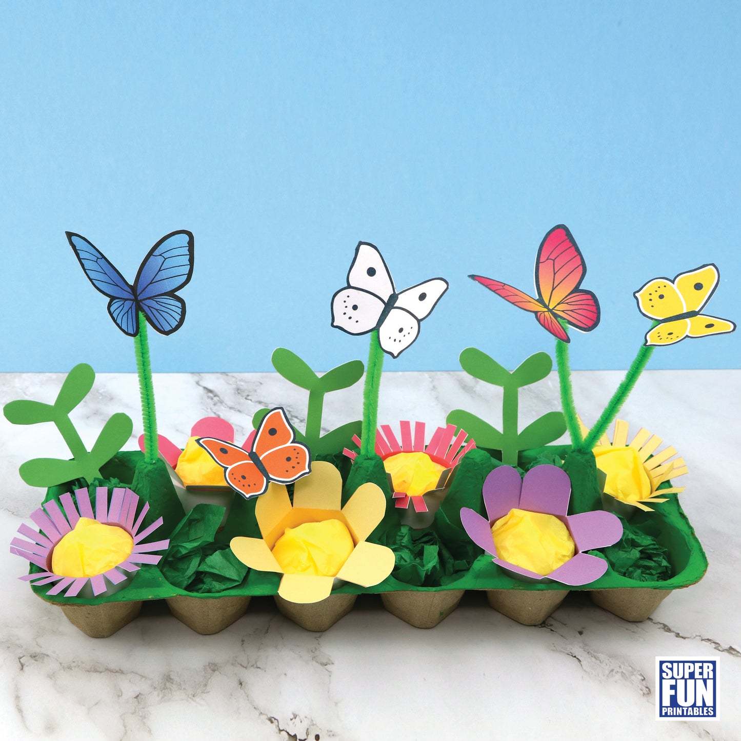 Egg Carton Butterfly Garden