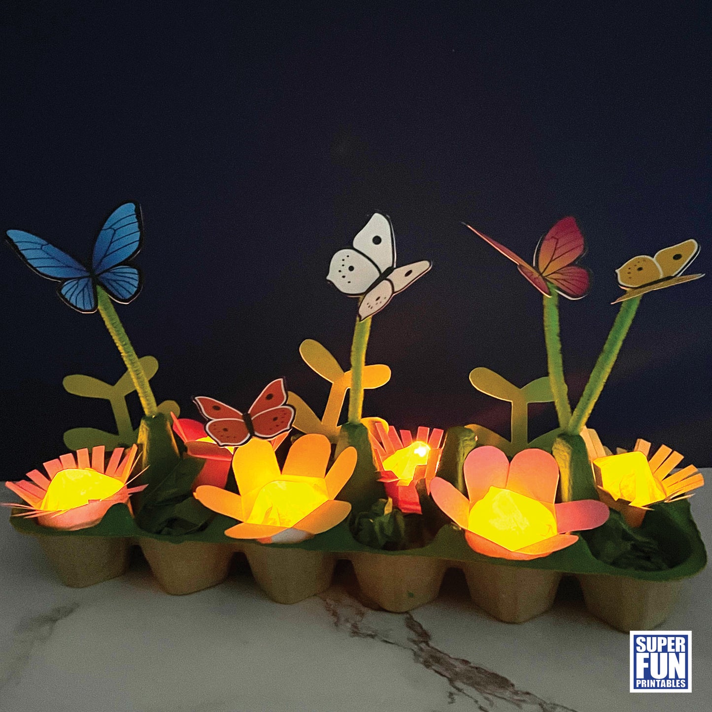 Egg Carton Butterfly Garden