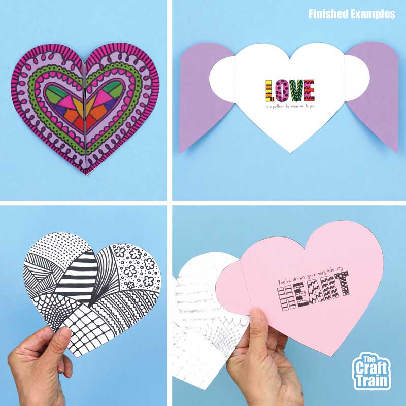 Doodle heart valentine card