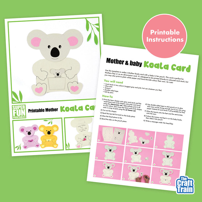 Koala mother and baby card