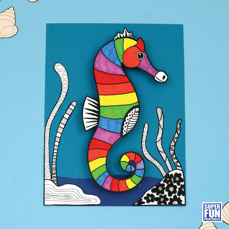 3D Seahorse Paper Craft