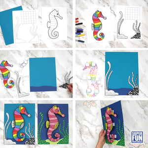 3D Seahorse Paper Craft