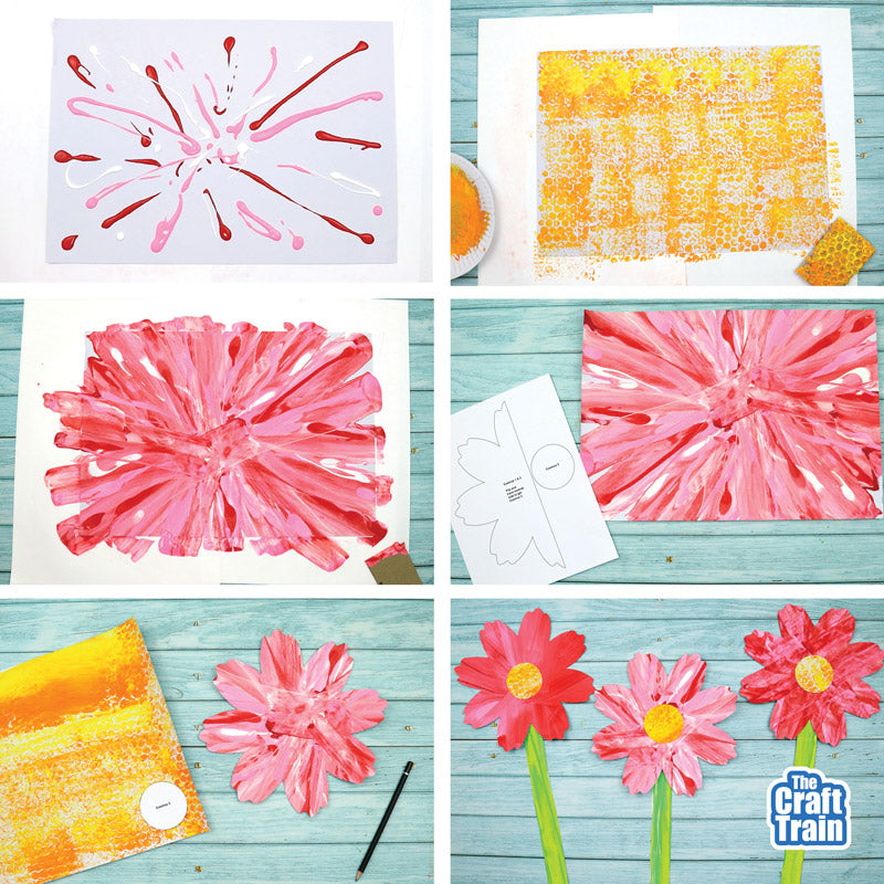 Cosmos Flower Scrape Art