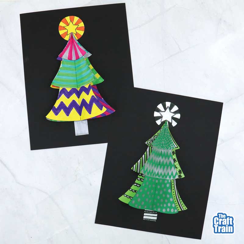 3D Christmas Tree Doodle Art