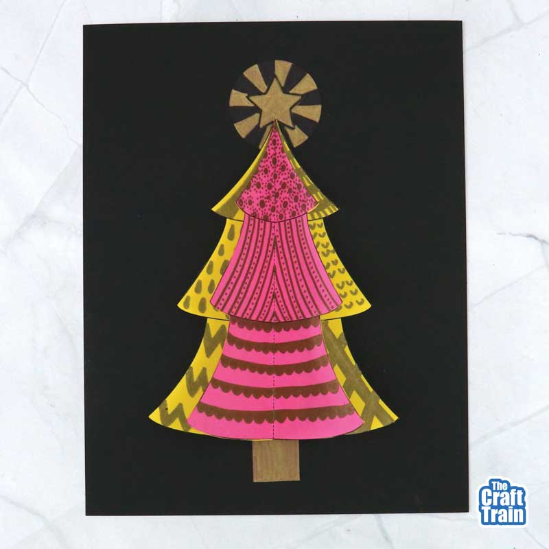 3D Christmas Tree Doodle Art