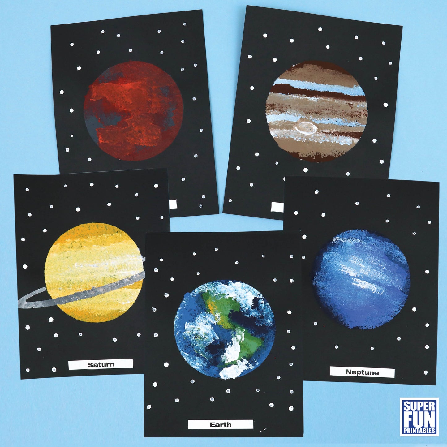 Solar System Sponge Art template