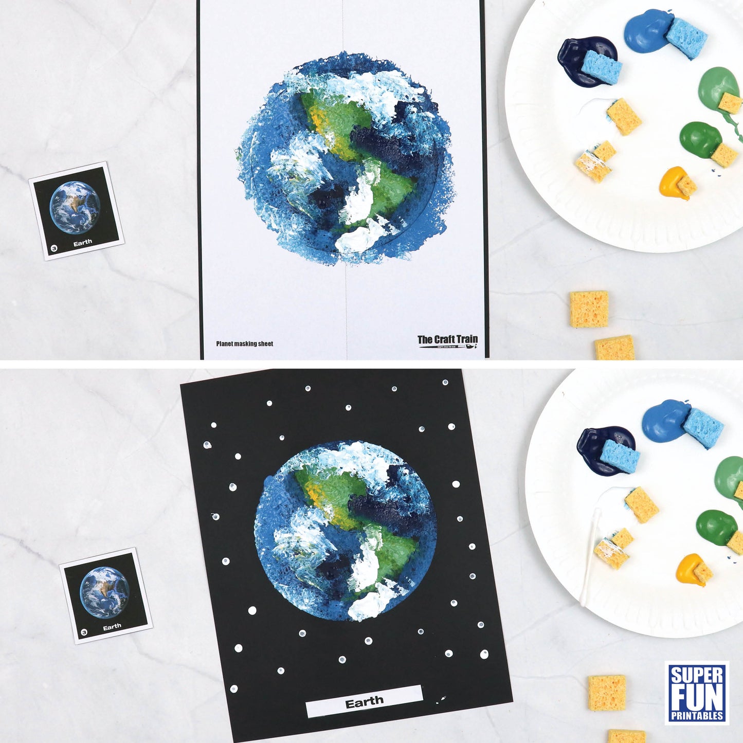 Solar System Sponge Art template