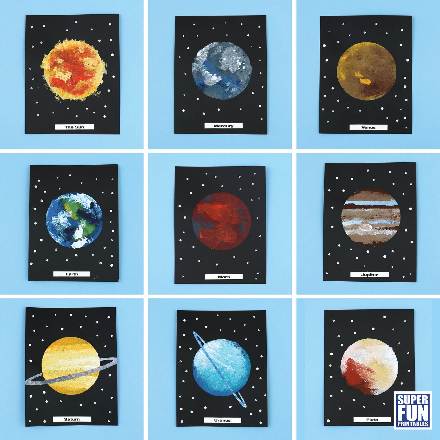 Solar System Sponge Art template