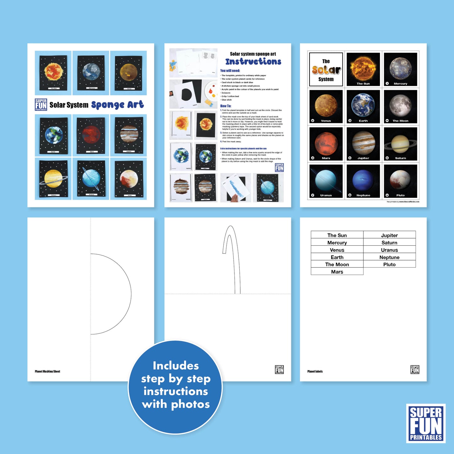 Solar System Sponge Art template