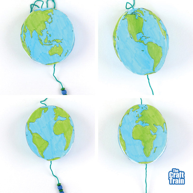 Spinning paper earth craft