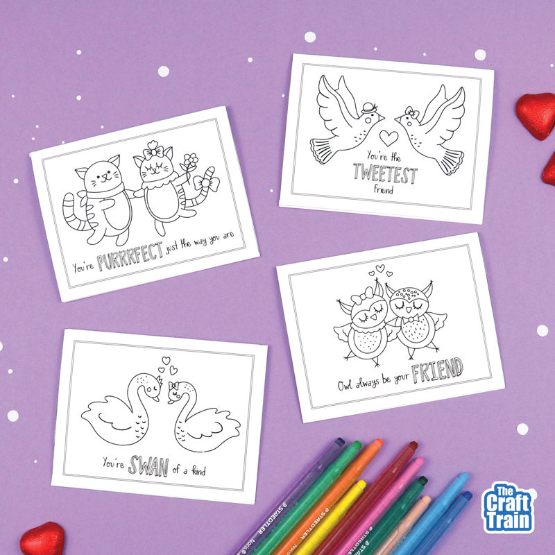 Colouring Valenintine's Day cards