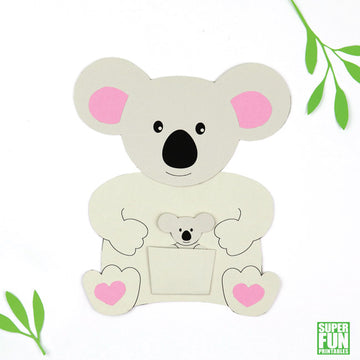 Koala mother and baby card – Super Fun Printables