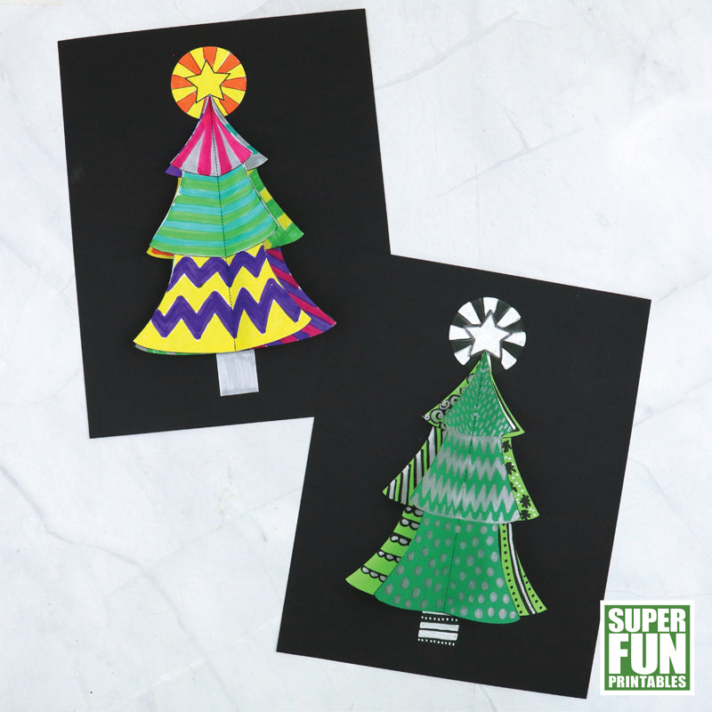 3D Christmas Tree Doodle Art