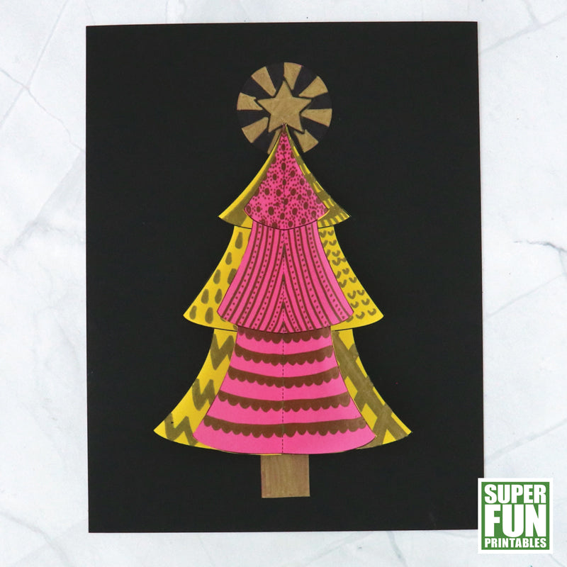 3D Christmas Tree Doodle Art