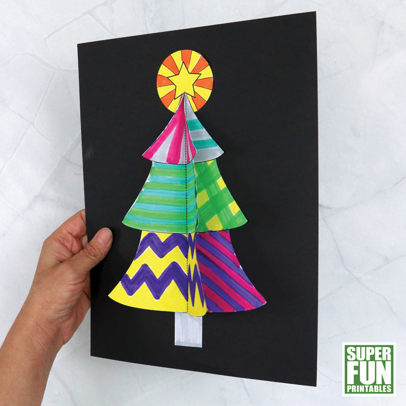 3D Christmas Tree Doodle Art