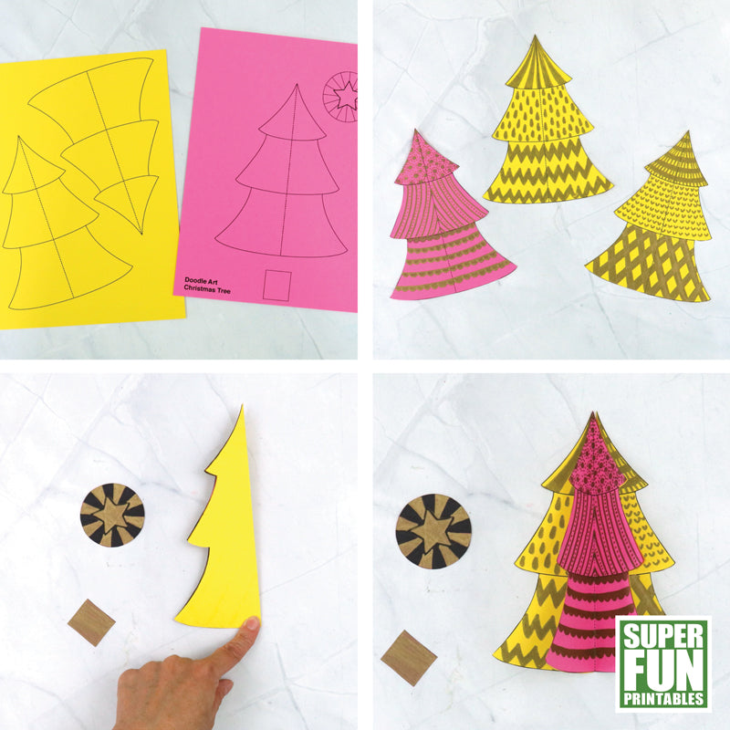 3D Christmas Tree Doodle Art