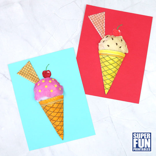 3D paper ice cream craft – Super Fun Printables