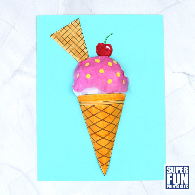 3D paper ice cream craft