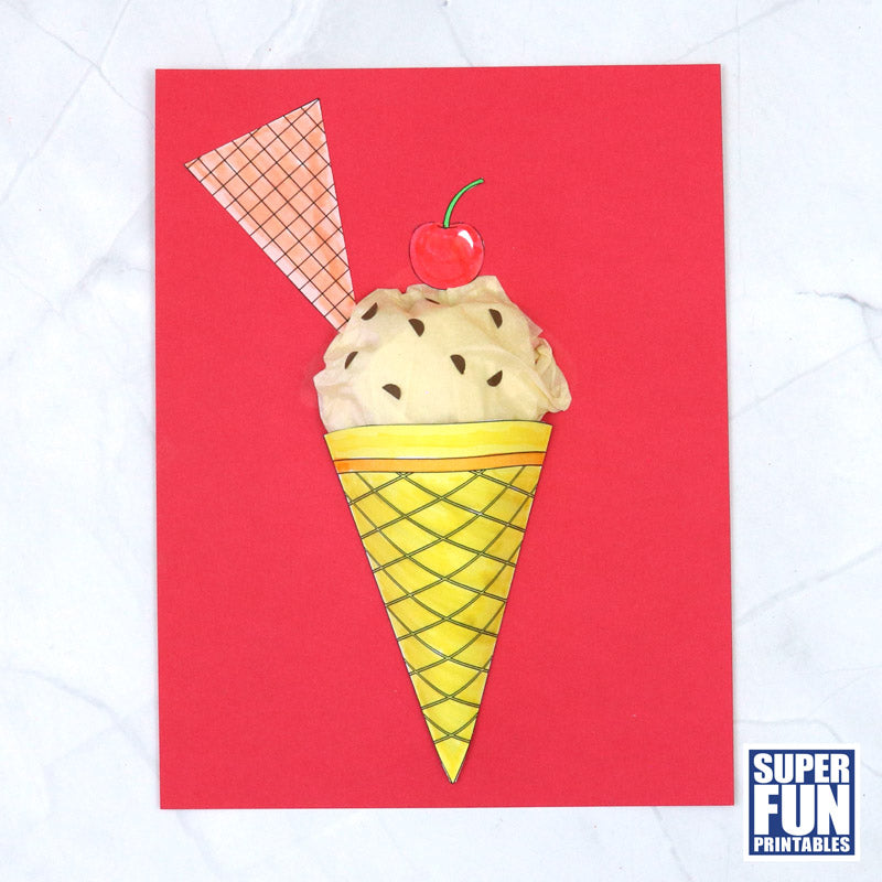 3D paper ice cream craft