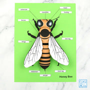 3D paper bee – Super Fun Printables