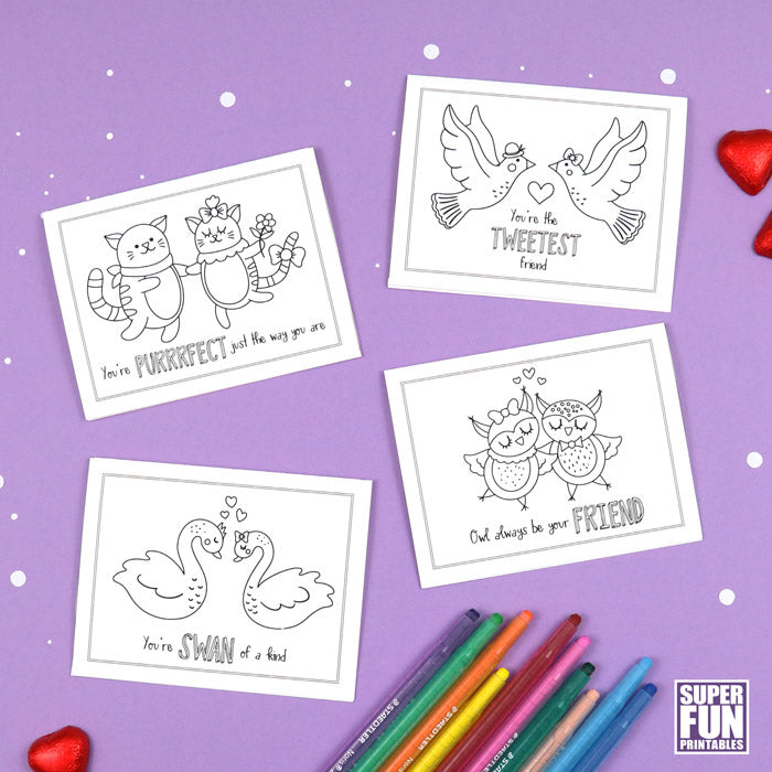 Colouring Valenintine's Day cards