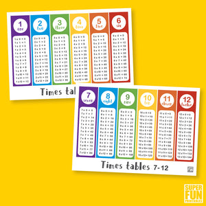 Times Table Bookmarks