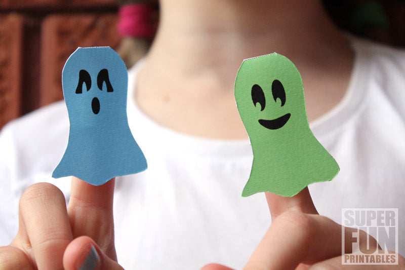 Ghost finger puppets