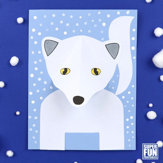 Printable Arctic fox craft