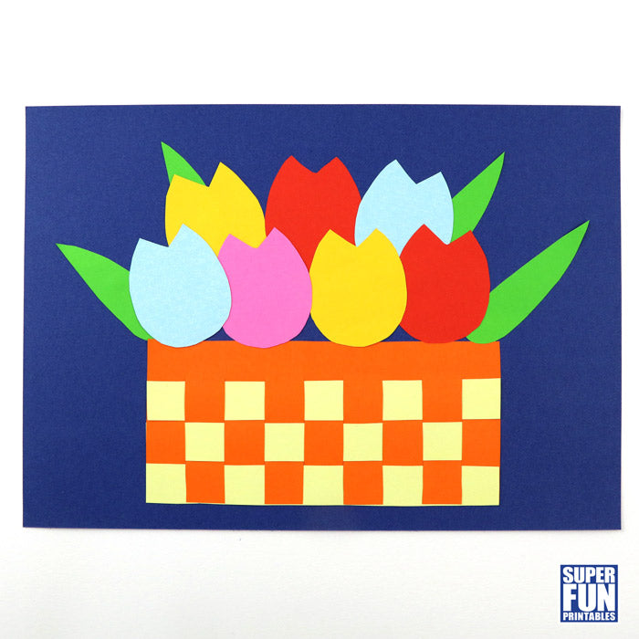 Basket of Tulips paper craft