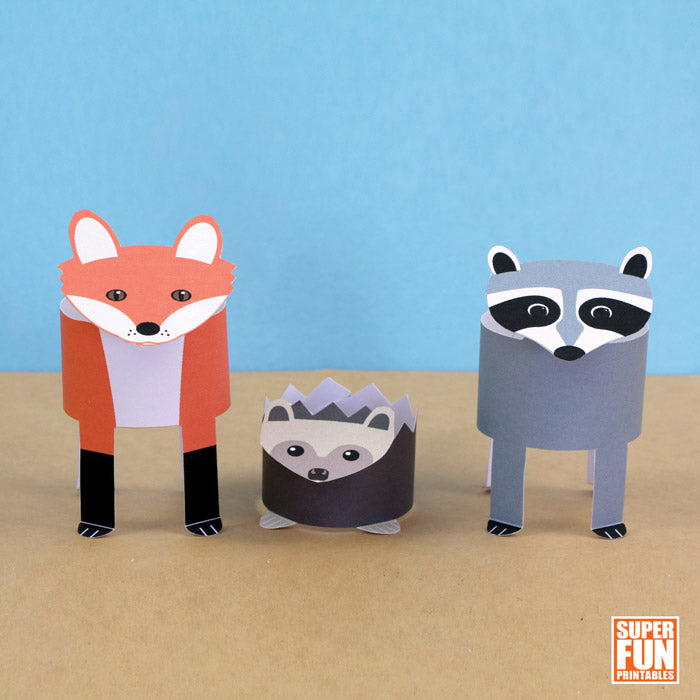 woodland animals paper play set